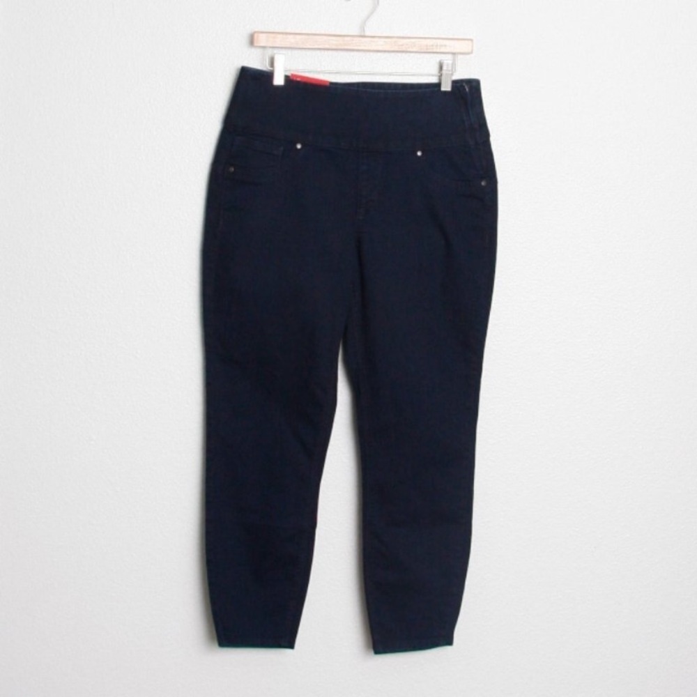 NWT Spanx Alexia Cropped Capri Denim Legging Large 10-12 Dark Indigo